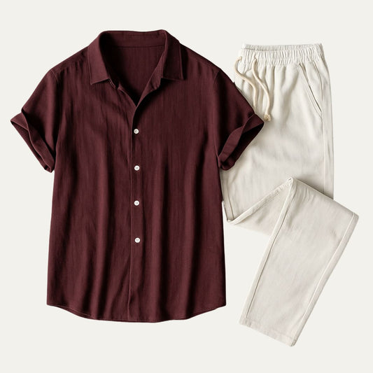 Amalfi | Men’s Linen Shirt & Drawstring Pants Set