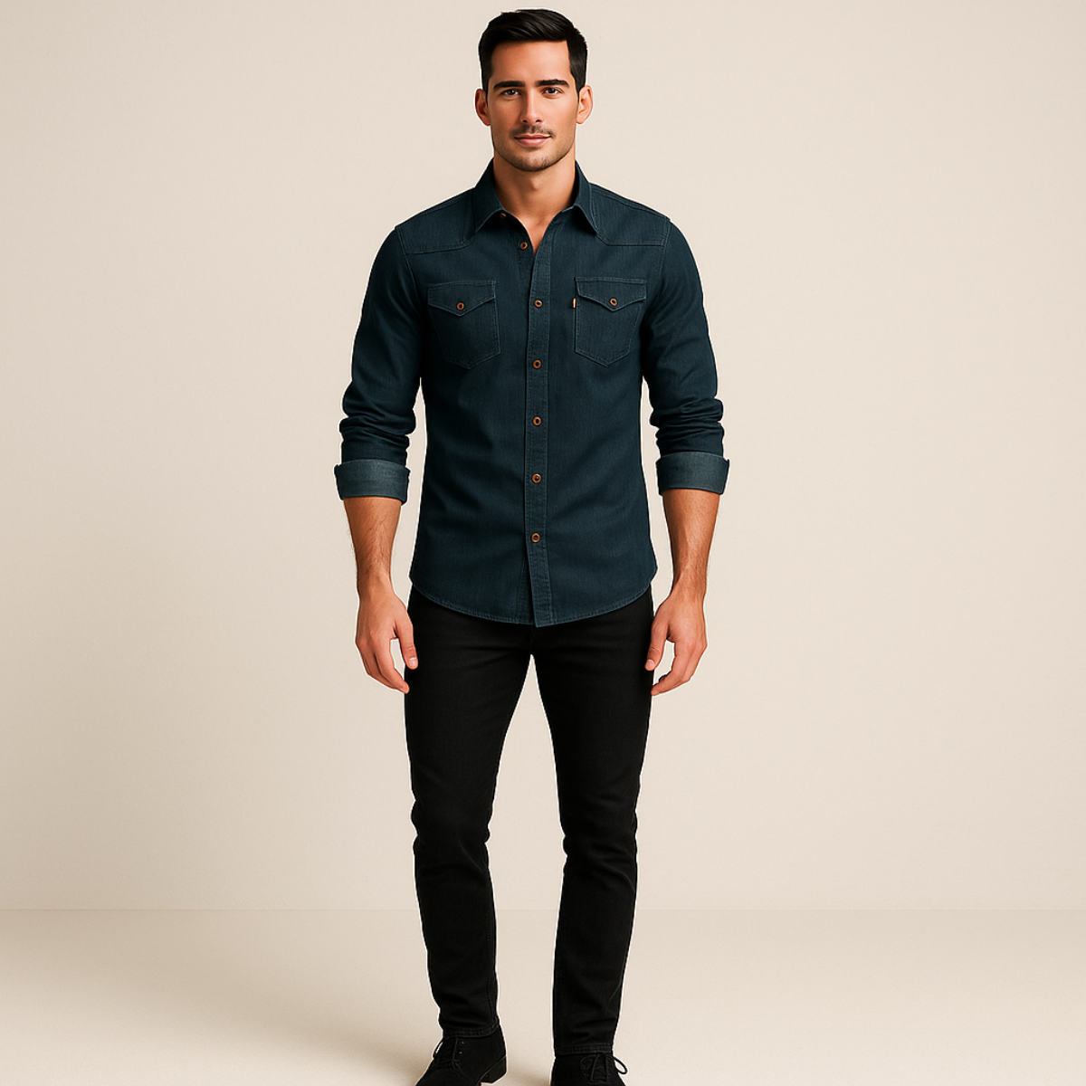 Ashlin | Men’s Denim Casual Shirt