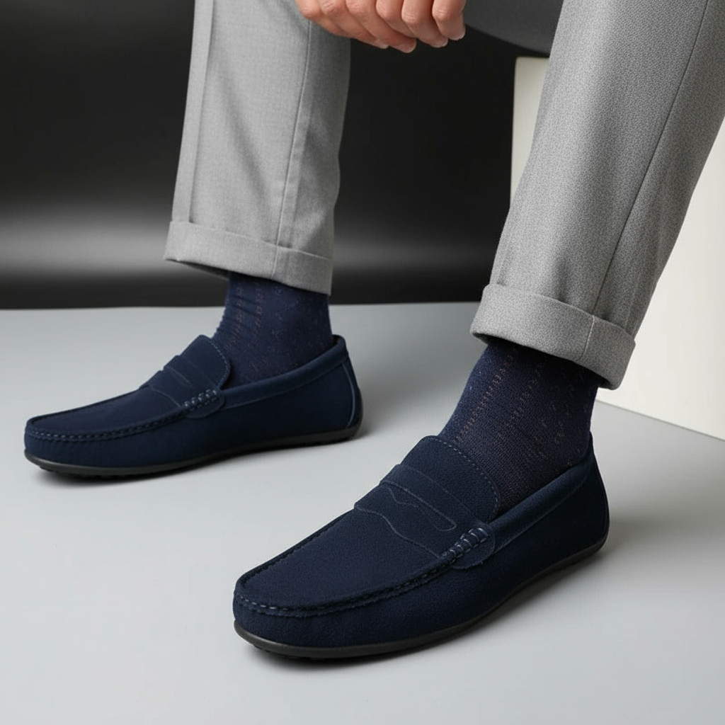 Hugo | Men's Loafers with Suede Upper and Cushioned Insole