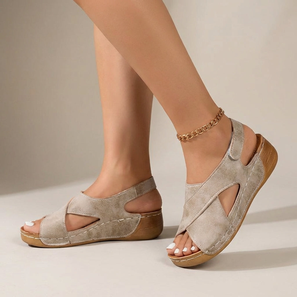 Violet | Women’s Orthopedic Criss-Cross Slingback Wedge Sandals