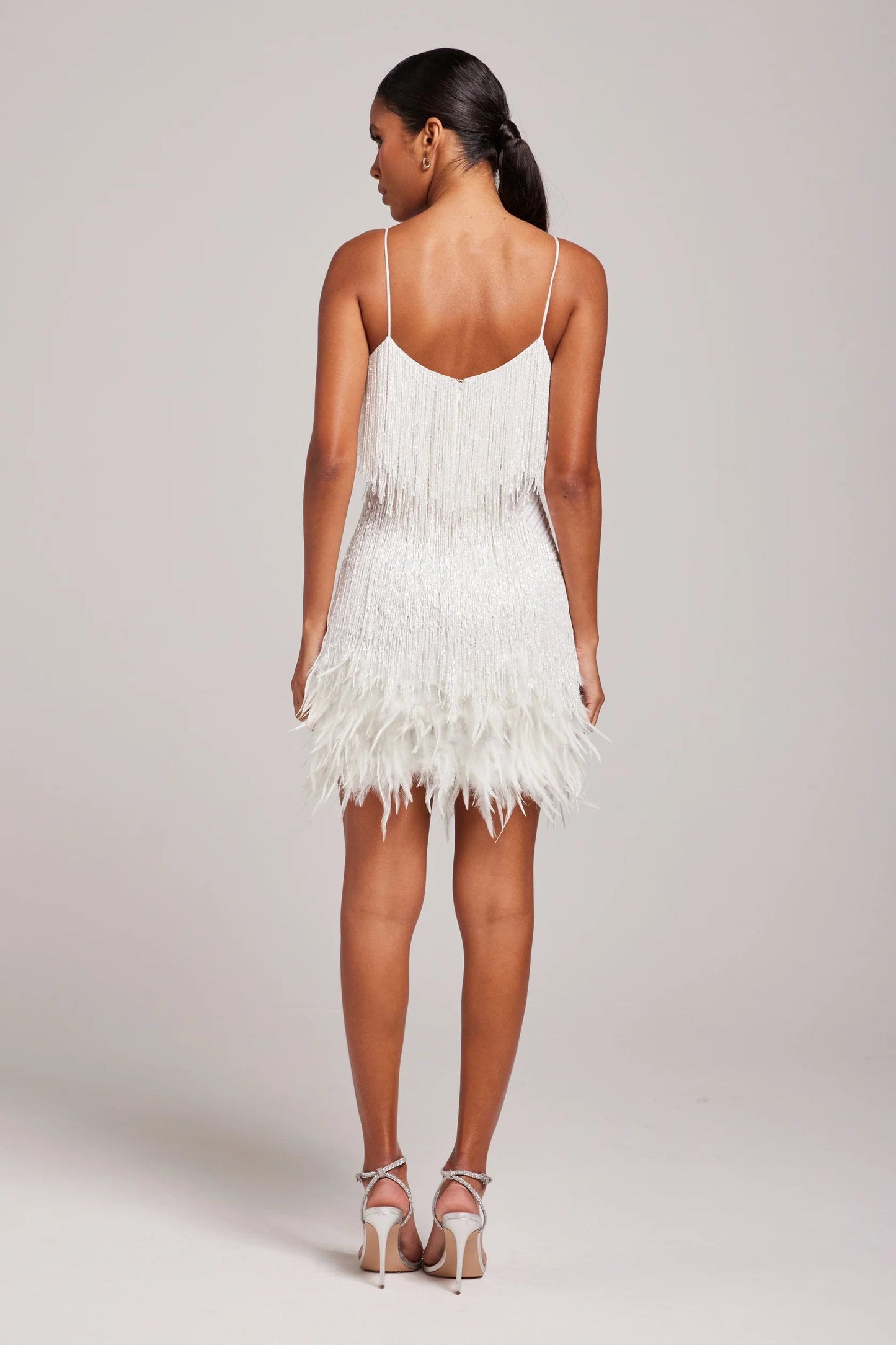 Audrey | Women’s Cocktail Dress with Fringe Feathers