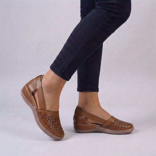 Nicole | Women’s Orthopedic Scalloped Cut-Out Comfort Sandals
