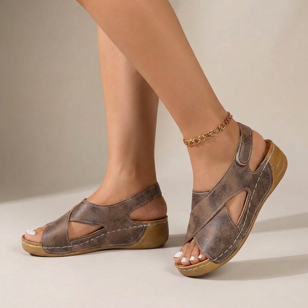 Violet | Women’s Orthopedic Criss-Cross Slingback Wedge Sandals
