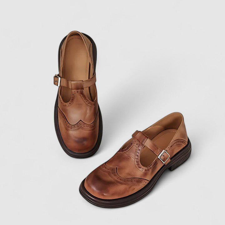 Emiliana | Women’s Classic Leather T-Strap Shoes