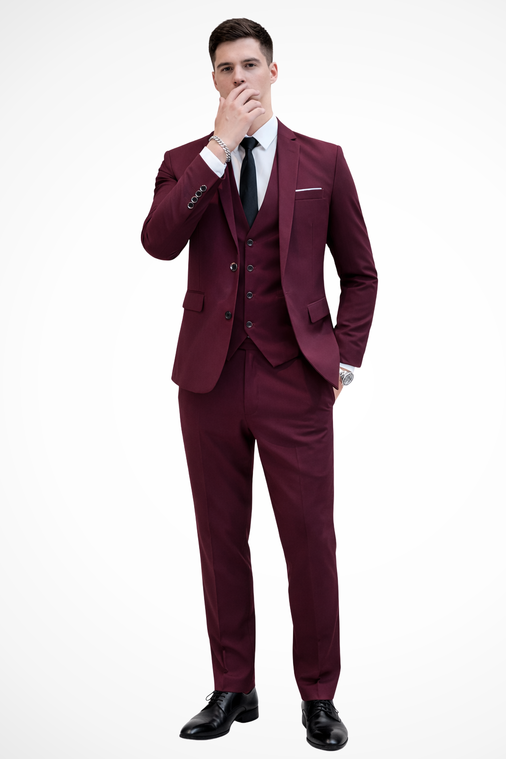 Leo | Men Slim Fit Notch Lapel 3 Piece Wedding Guest Suit