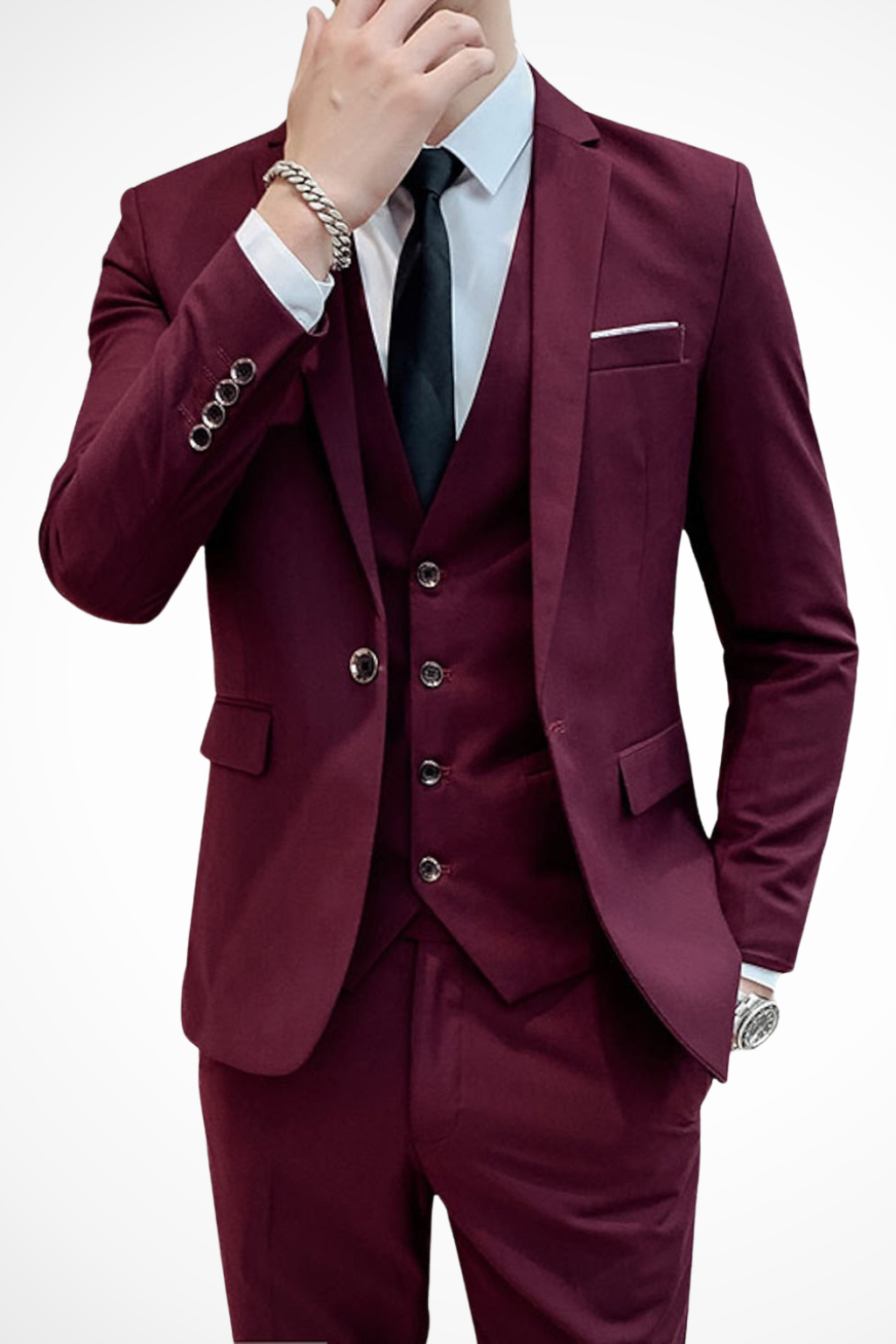 Leo | Men Slim Fit Notch Lapel 3 Piece Wedding Guest Suit