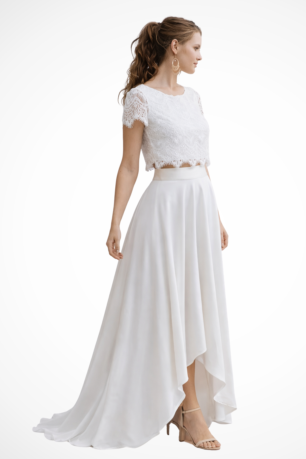 Luna | Women Lace Top Maxi Skirt Wedding Guest Bridal Set