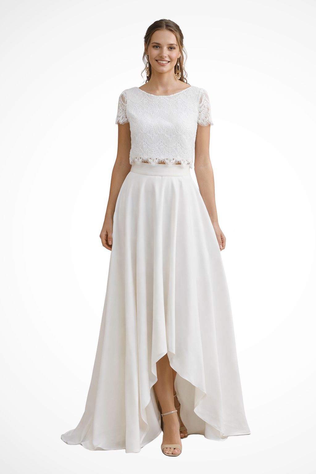Luna | Women Lace Top Maxi Skirt Wedding Guest Bridal Set
