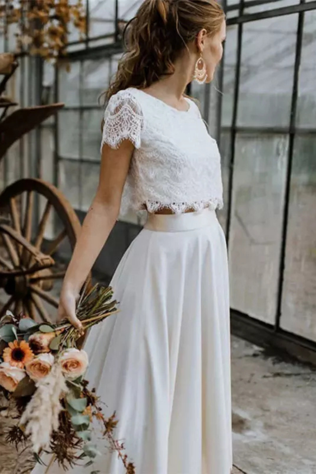 Luna | Women Lace Top Maxi Skirt Wedding Guest Bridal Set