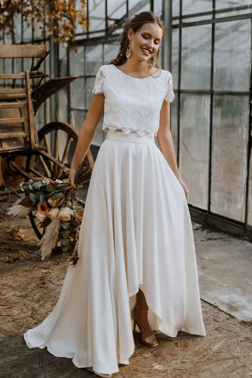 Luna | Women Lace Top Maxi Skirt Wedding Guest Bridal Set
