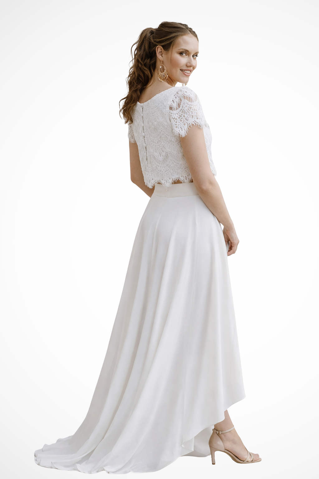Luna | Women Lace Top Maxi Skirt Wedding Guest Bridal Set