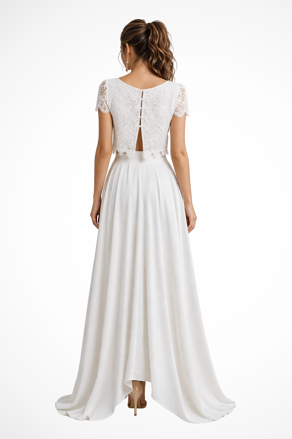 Luna | Women Lace Top Maxi Skirt Wedding Guest Bridal Set