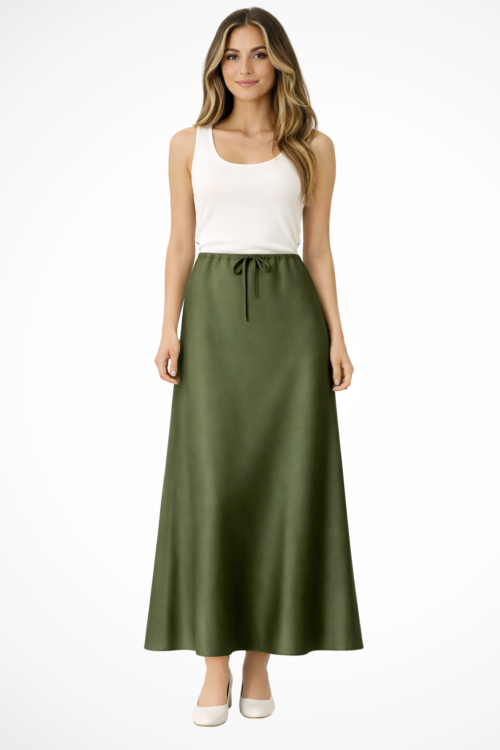 Tessa | Women High Waist Straight Satin Maxi Skirt