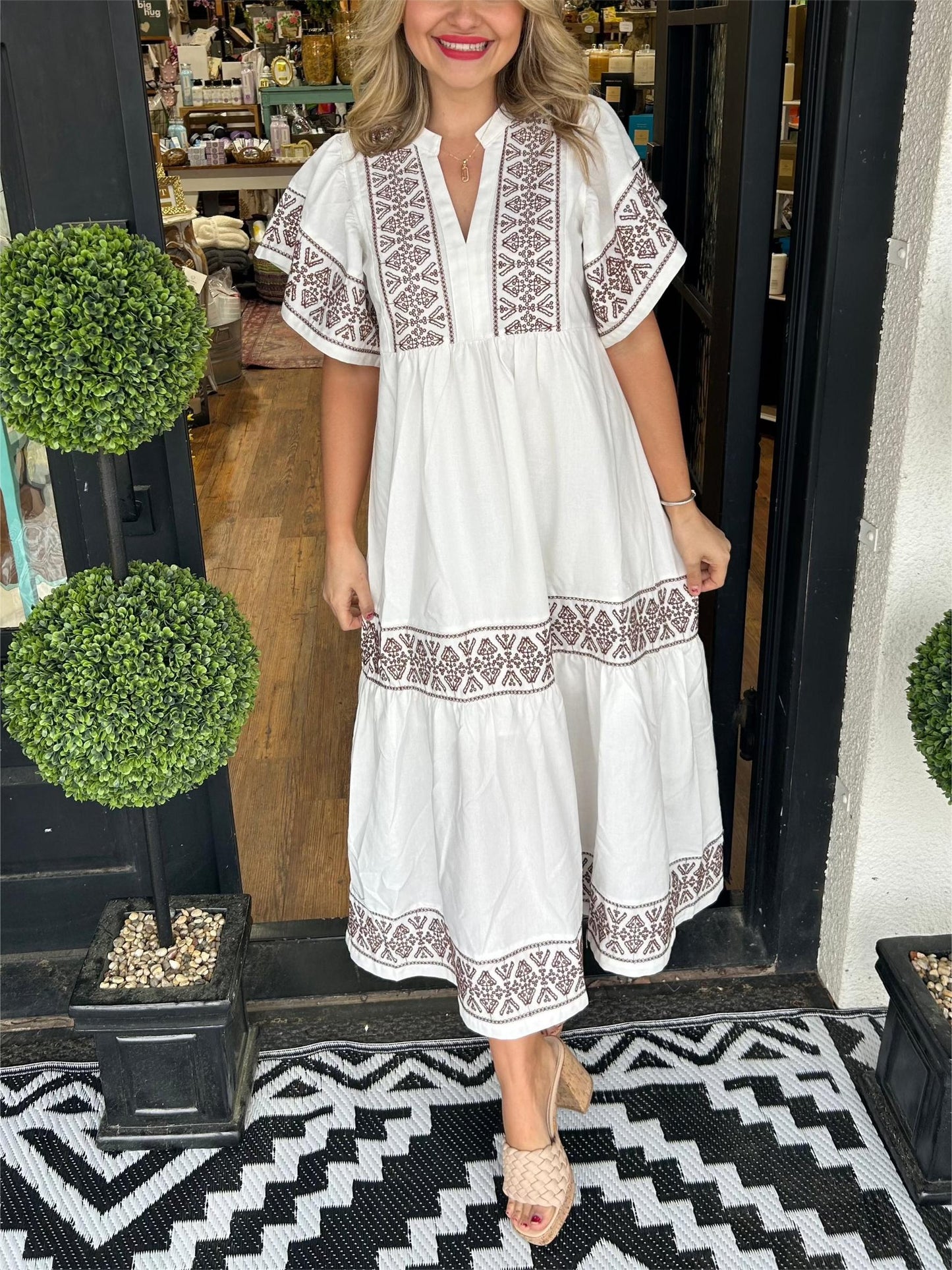 Hannah | Women’s Summer Breathable V Neck Midi Dress