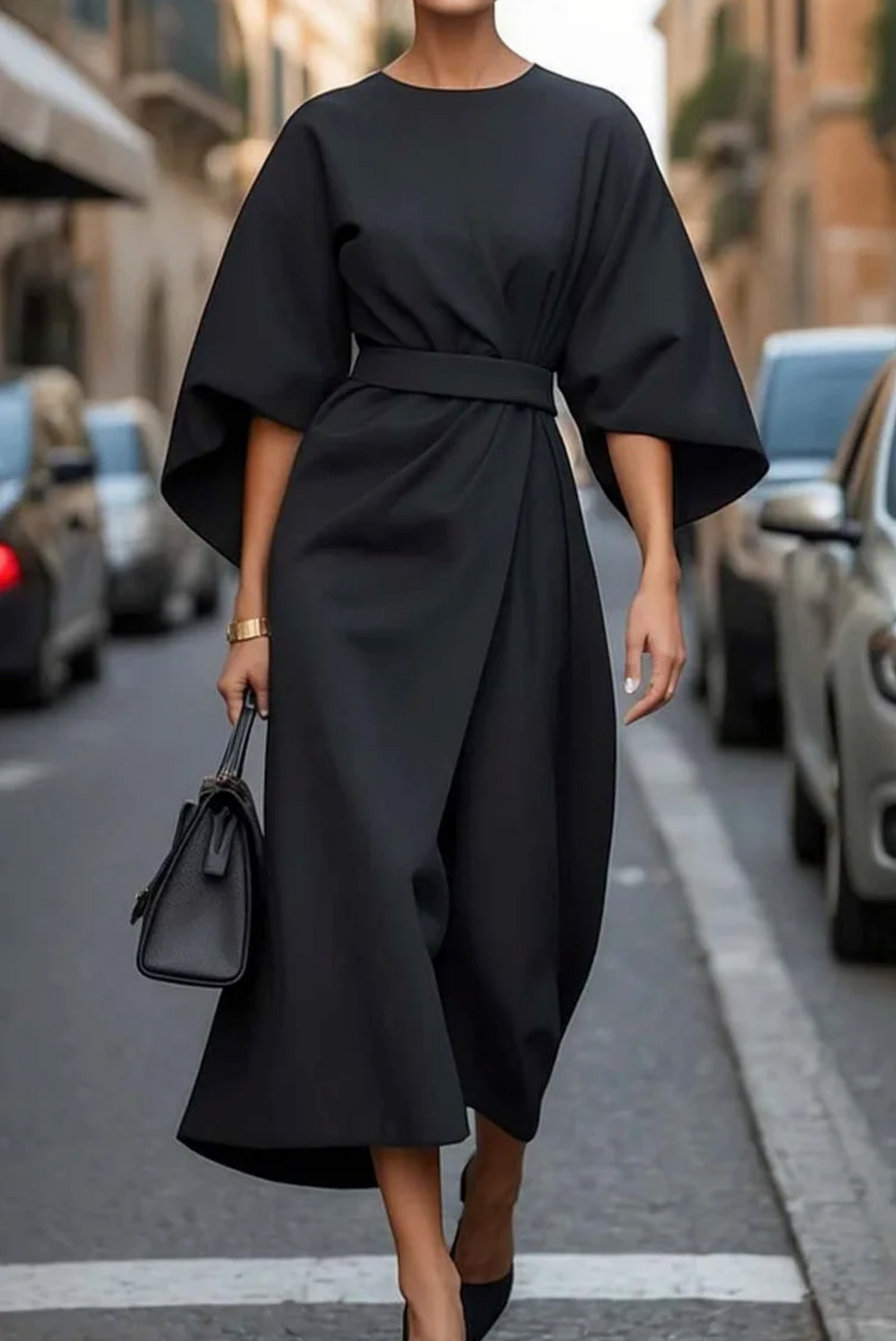 Jastin | Women’s Elegant Lantern Sleeve Dress