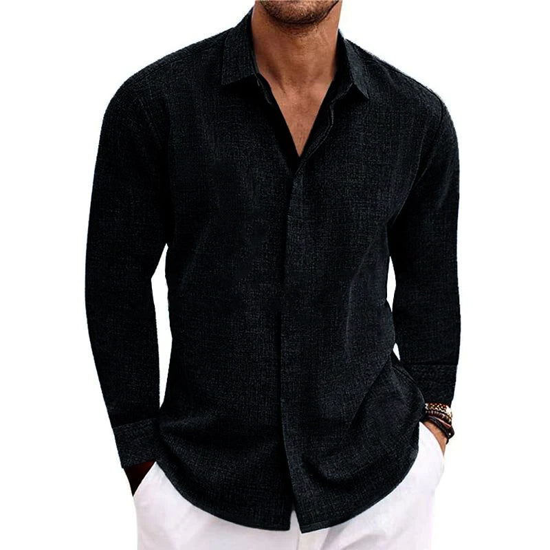 Xander | Men’s Long Sleeve Linen Shirt