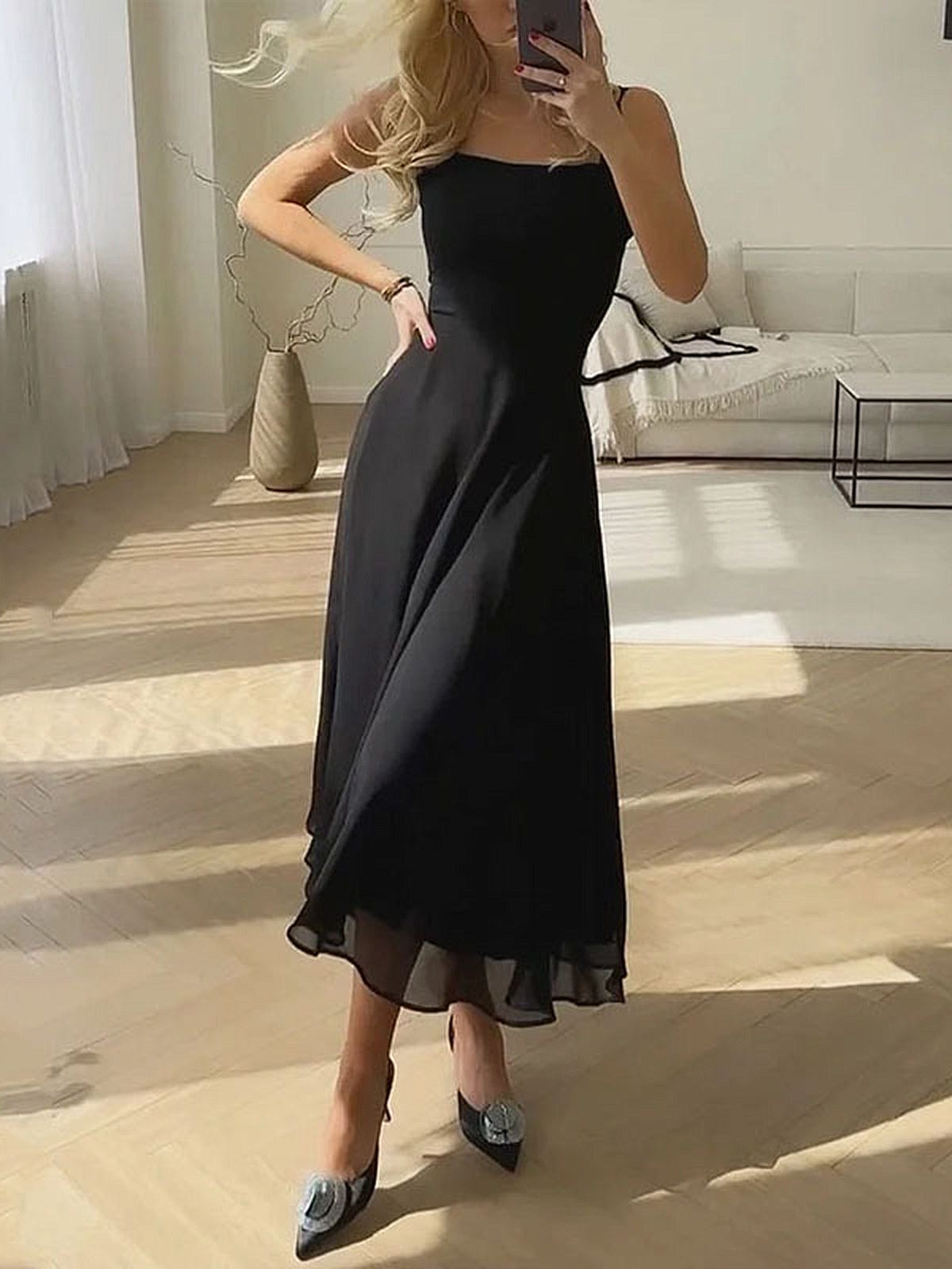 Marcia | Classic Summer Dress with Square Neck
