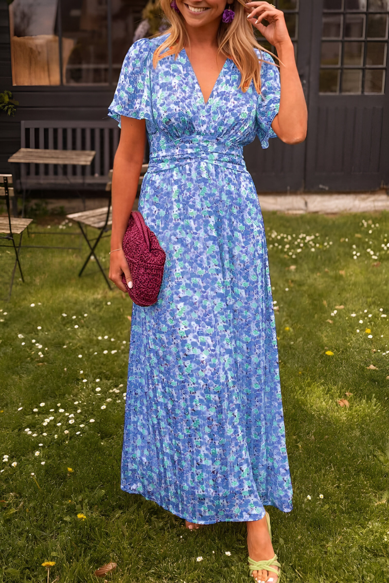 Marinilla | Women’s Floral Maxi Dress with V-Neck