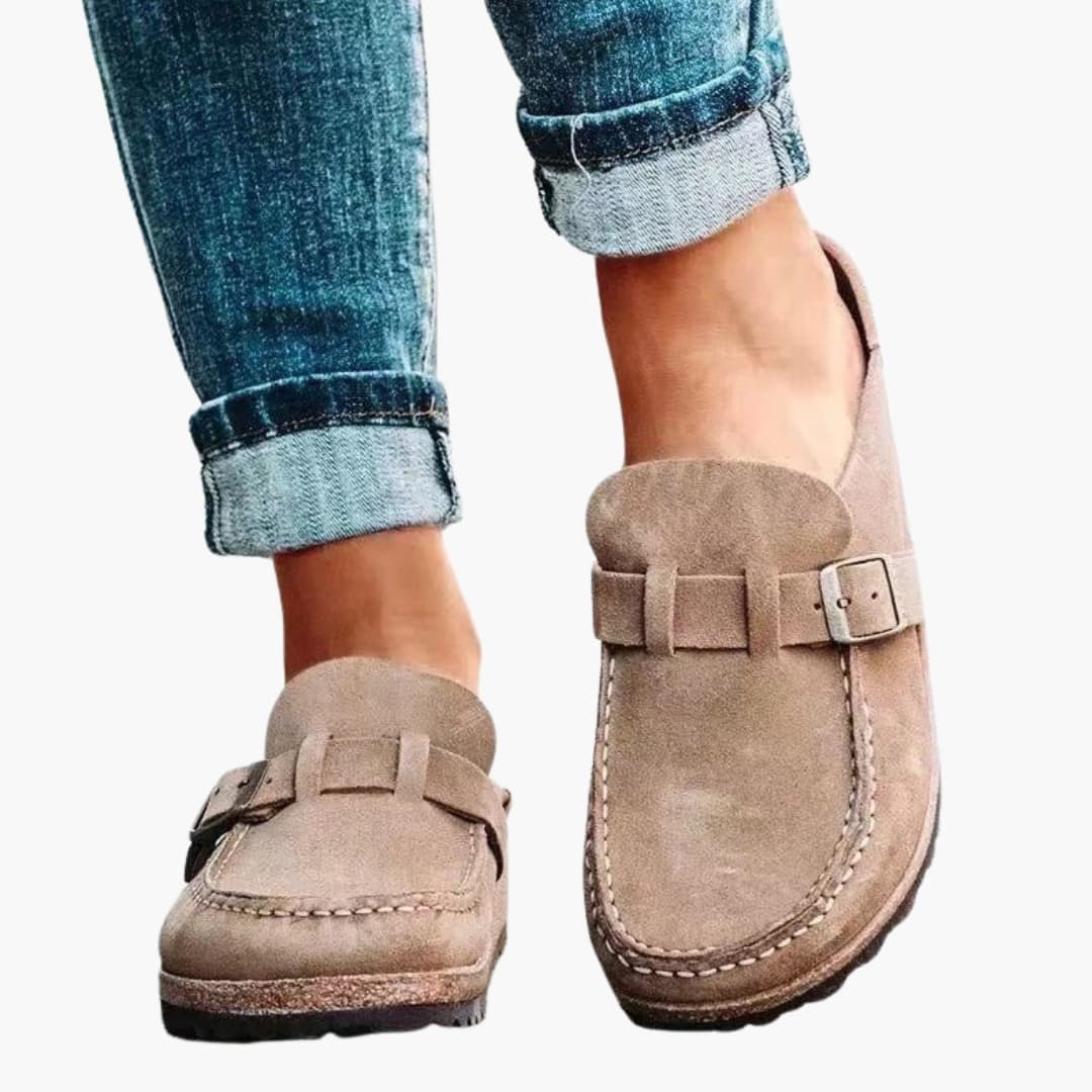 Unisex Loafers Closed Toe Sandals with Suede Upper and Cushioned Sole