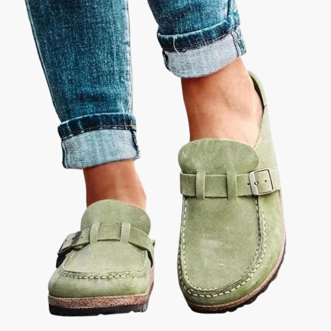 Unisex Loafers Closed Toe Sandals with Suede Upper and Cushioned Sole