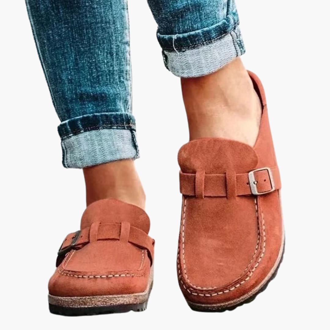 Unisex Loafers Closed Toe Sandals with Suede Upper and Cushioned Sole