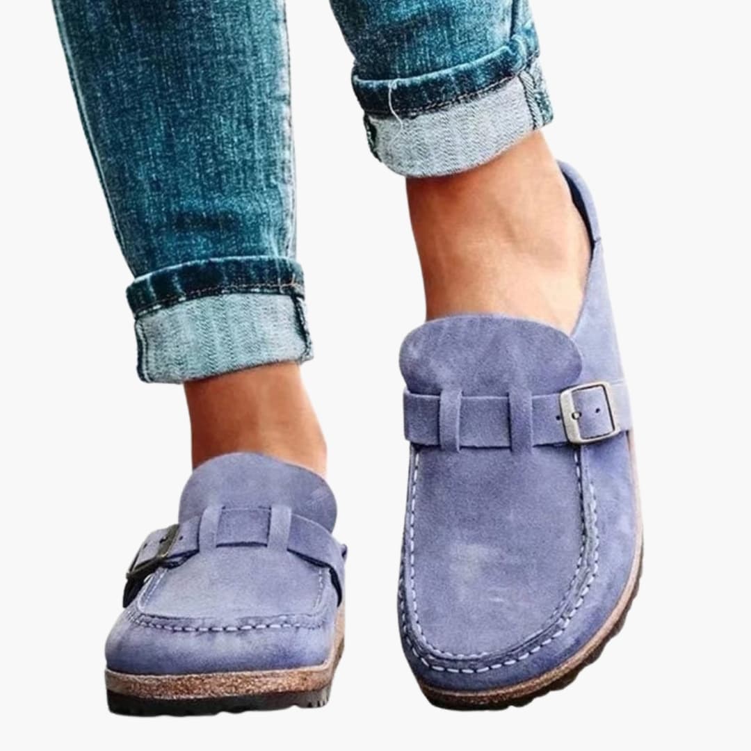 Unisex Loafers Closed Toe Sandals with Suede Upper and Cushioned Sole