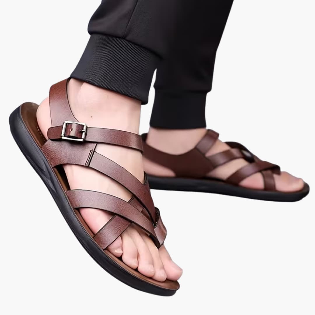 Brian | Men's Roman Sandals with Slip-On Closure and Round Toe Design