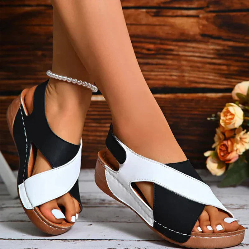 Danielle | Womens Orthopedic Cross Coloured Strap Sandals