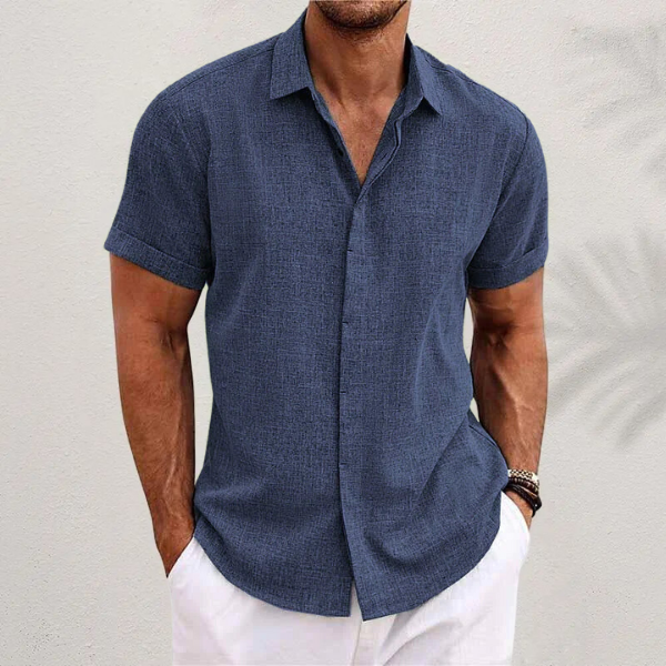 Zavier | Men’s Short-Sleeve Cotton Linen Shirt