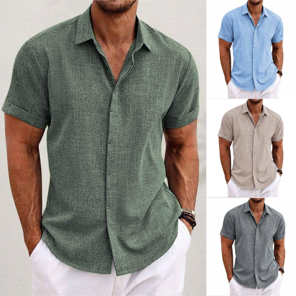 Zavier | Men’s Short-Sleeve Cotton Linen Shirt