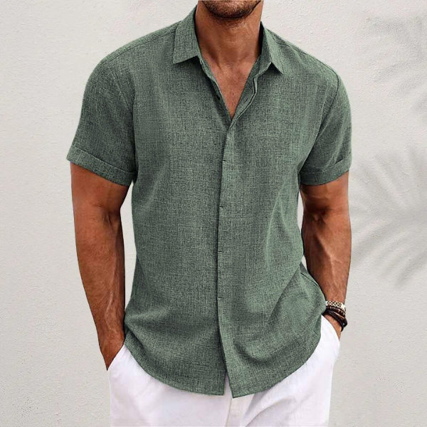 Zavier | Men’s Short-Sleeve Cotton Linen Shirt