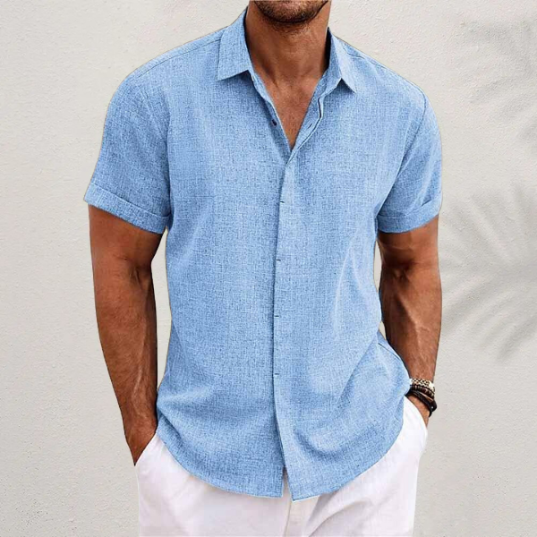 Zavier | Men’s Short-Sleeve Cotton Linen Shirt