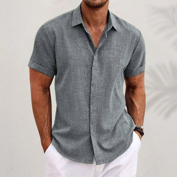 Zavier | Men’s Short-Sleeve Cotton Linen Shirt