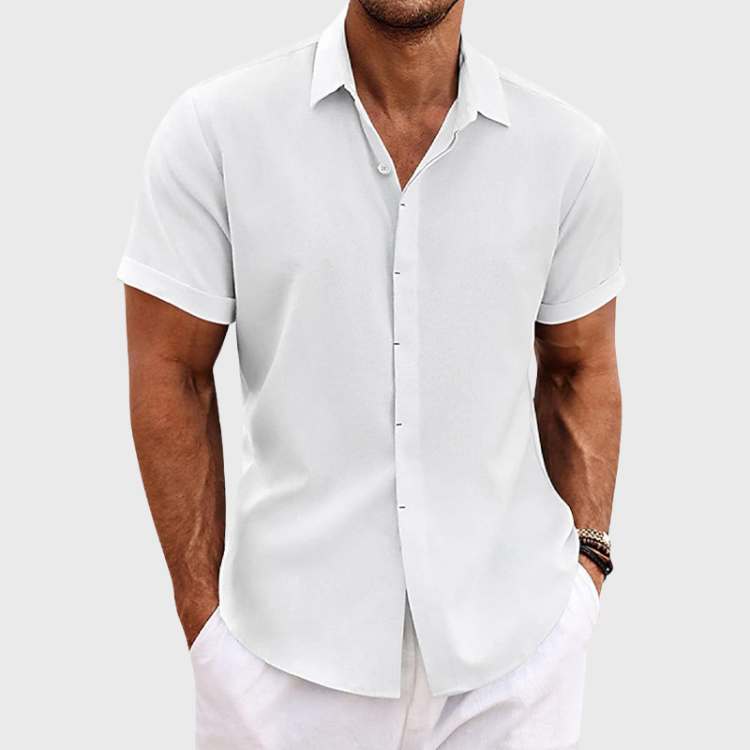 Zavier | Men’s Short-Sleeve Cotton Linen Shirt