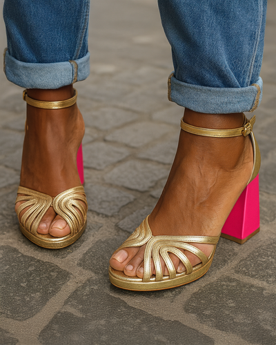 Olvira - Elegant Wide Heel Sandals