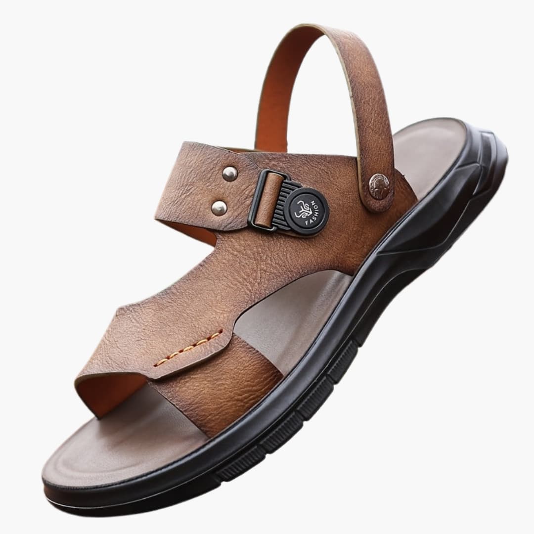 Francis | Men's Fashionable Flat Wide Fit Sandals with Soft Sole and Slip-On Design