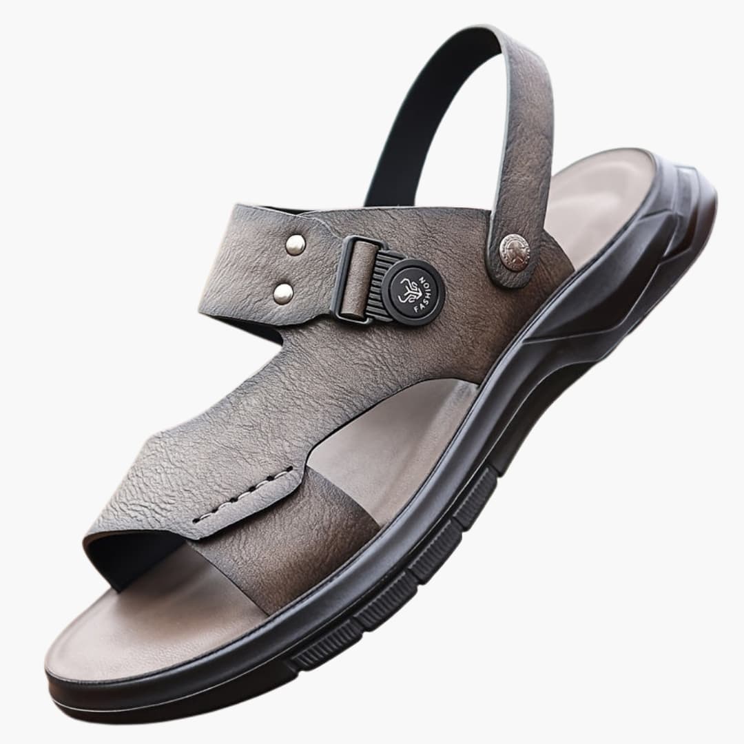 Francis | Men's Fashionable Flat Wide Fit Sandals with Soft Sole and Slip-On Design