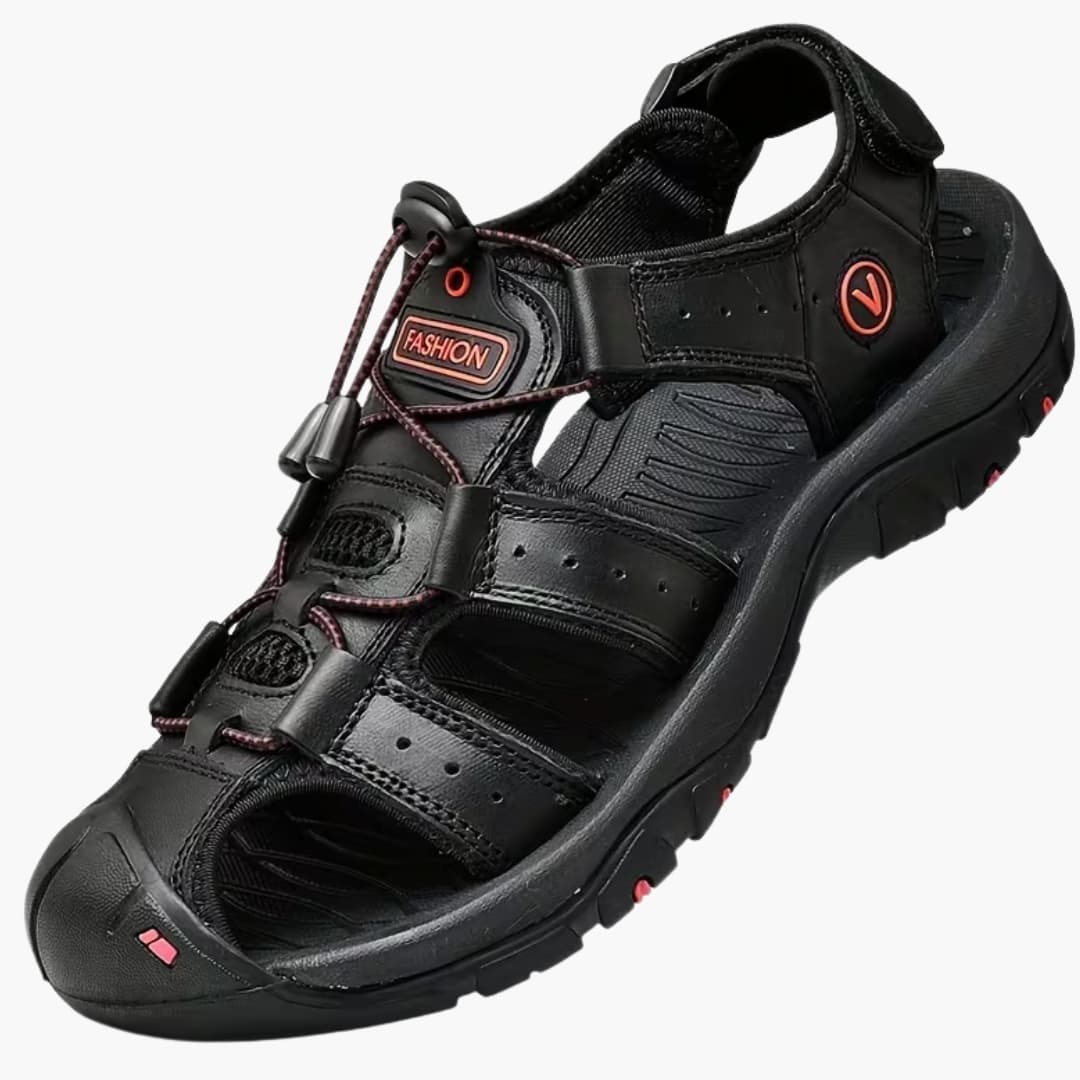 Joshua | Plus Size Men's Cowhide Wide Fit Sandals with Adjustable Buckle