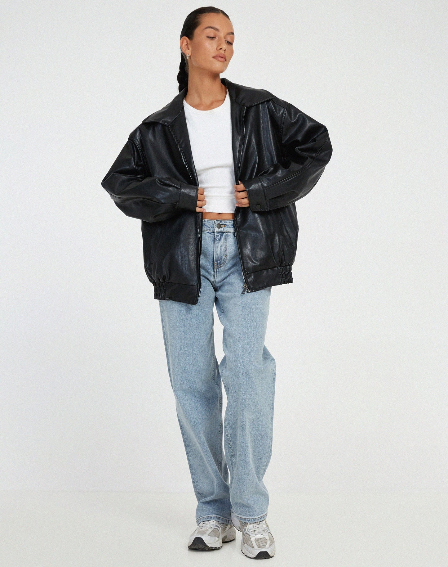 Robbie | Women’s Oversized Leather Bomber Jacket