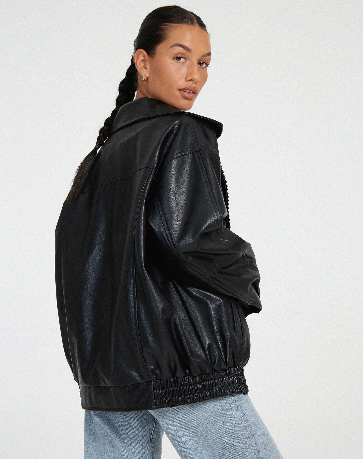 Robbie | Women’s Oversized Leather Bomber Jacket