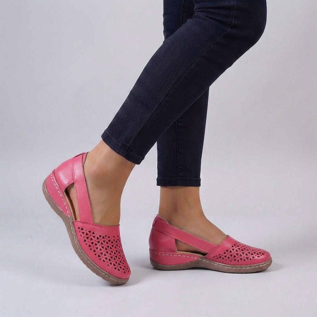Nicole | Women’s Orthopedic Scalloped Cut-Out Comfort Sandals