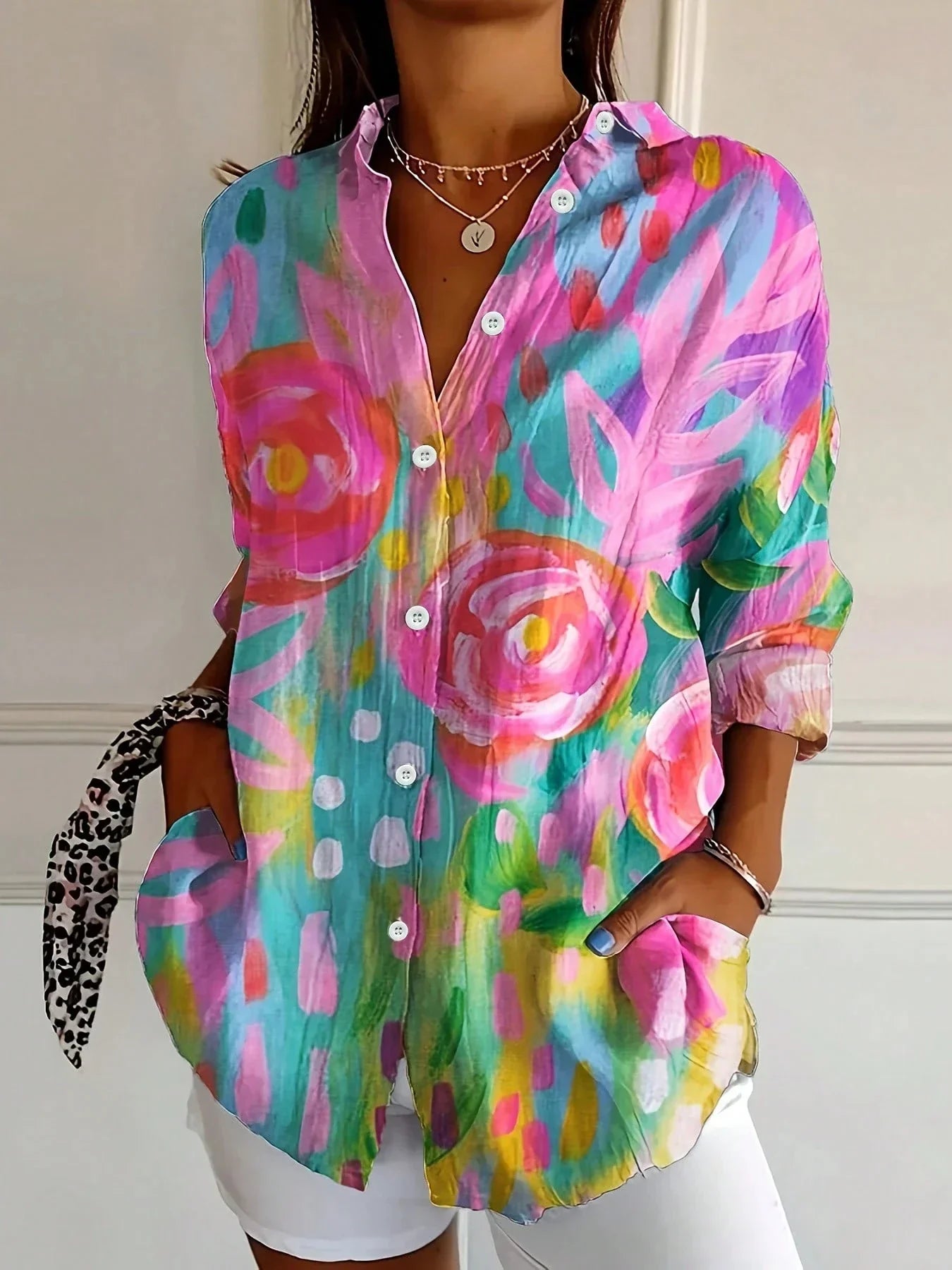 Leonor | Colorful Summer Blouse with Playful Print