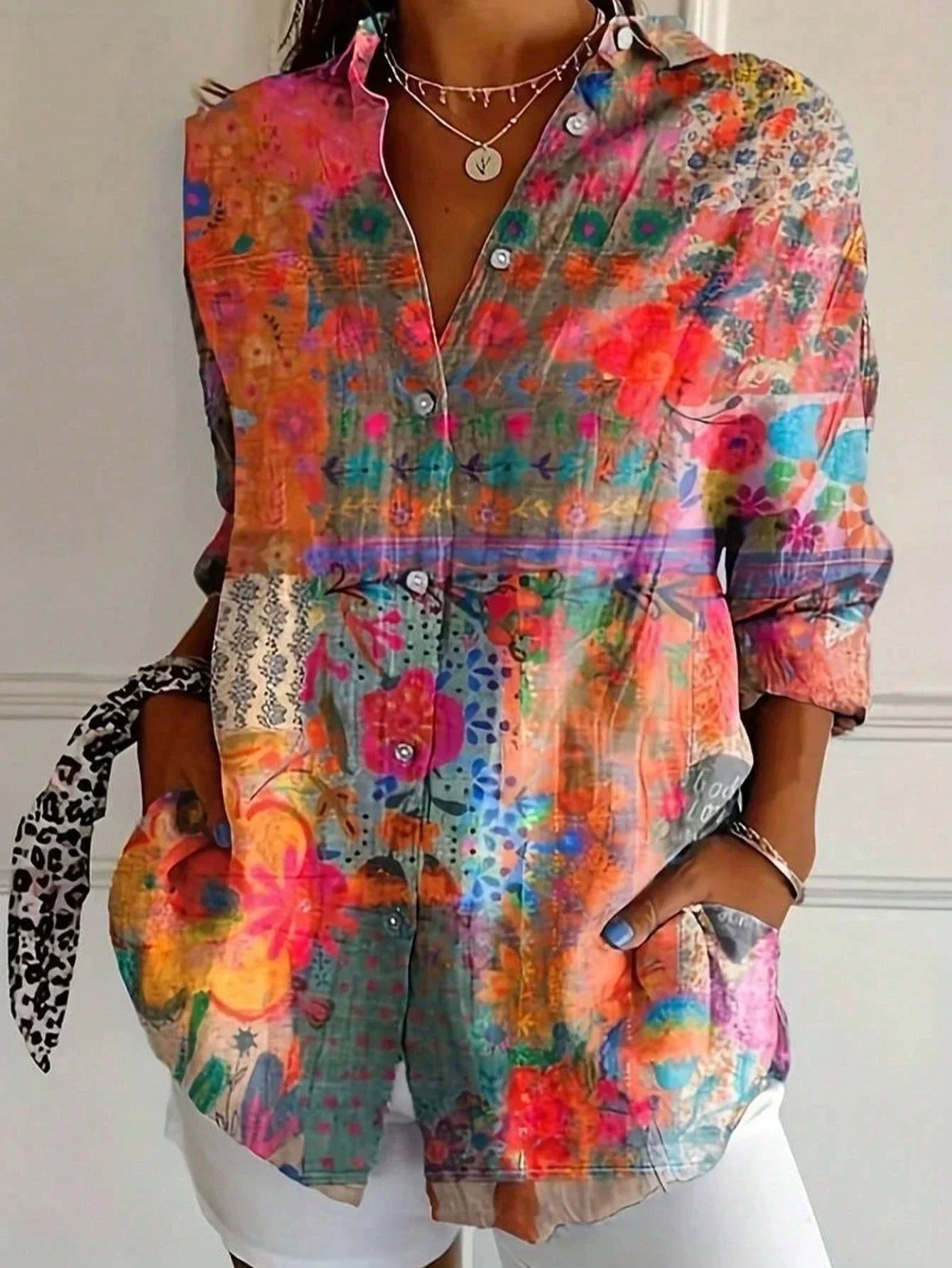 Leonor | Colorful Summer Blouse with Playful Print