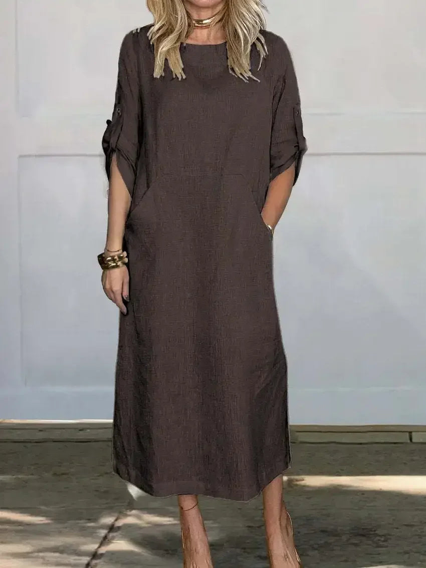 Lola | A-Line Loose Fit Sun Draped Dress Evening