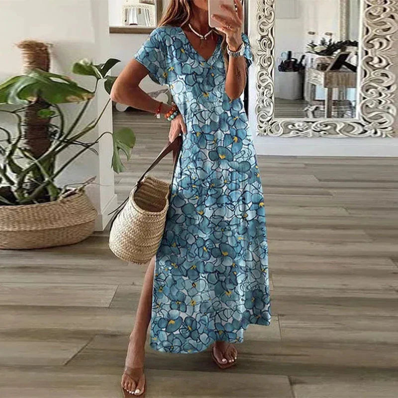 Patricia | Summer Boho Printed Maxi House Dress