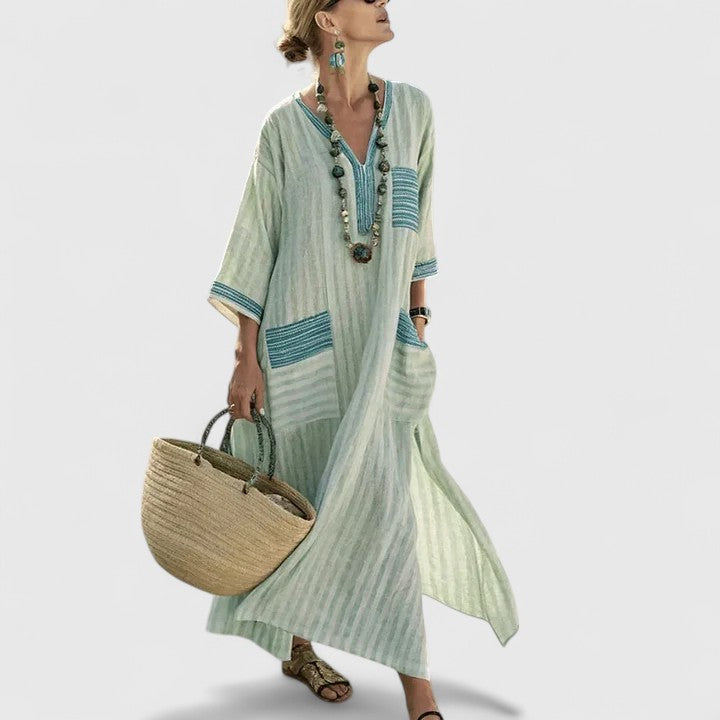 Annie | Women's Loose Fit Pocket Maxi Summer Dress