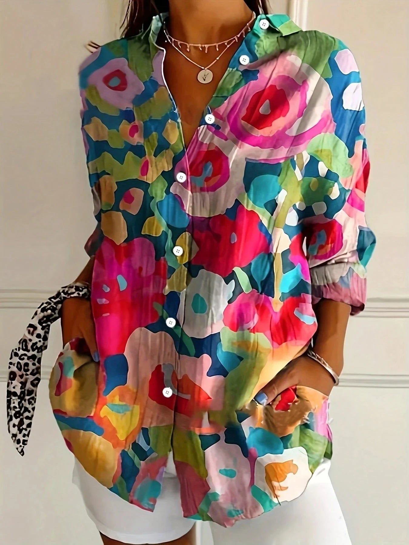 Leonor | Colorful Summer Blouse with Playful Print