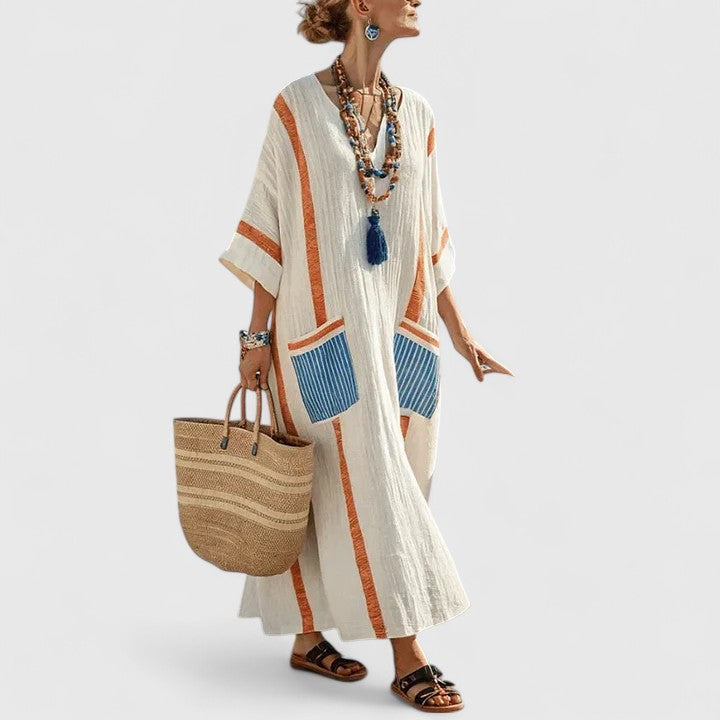 Annie | Women's Loose Fit Pocket Maxi Summer Dress