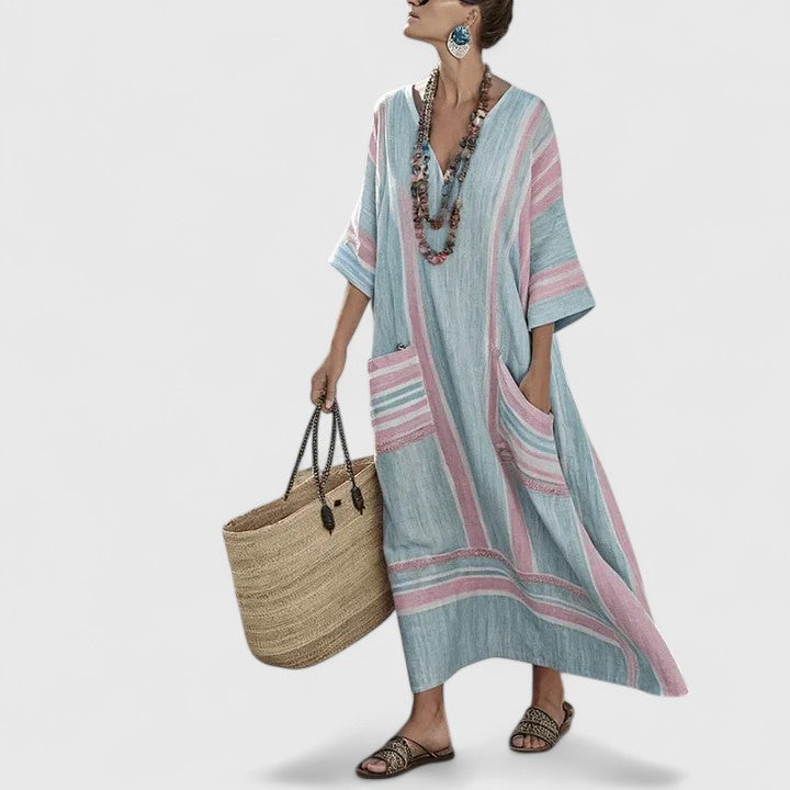 Annie | Women's Loose Fit Pocket Maxi Summer Dress