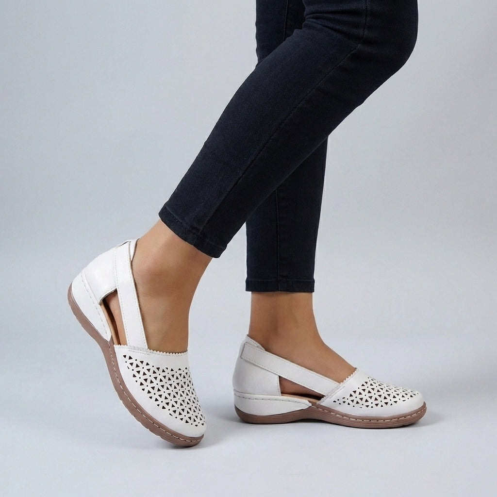 Nicole | Women’s Orthopedic Scalloped Cut-Out Comfort Sandals
